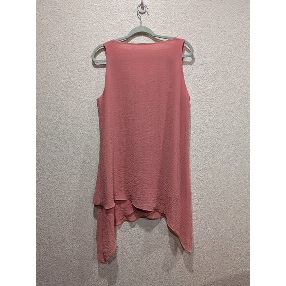 Soft Surroundings Womens Celine Tunic Tank Pink Size Small Layered Asymetrical - Picture 5 of 8